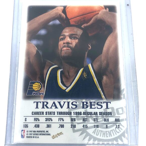 Travis Best Indiana Pacers 1997 SkyBox Autographics Autographed Basketball Card - Picture 2 of 2